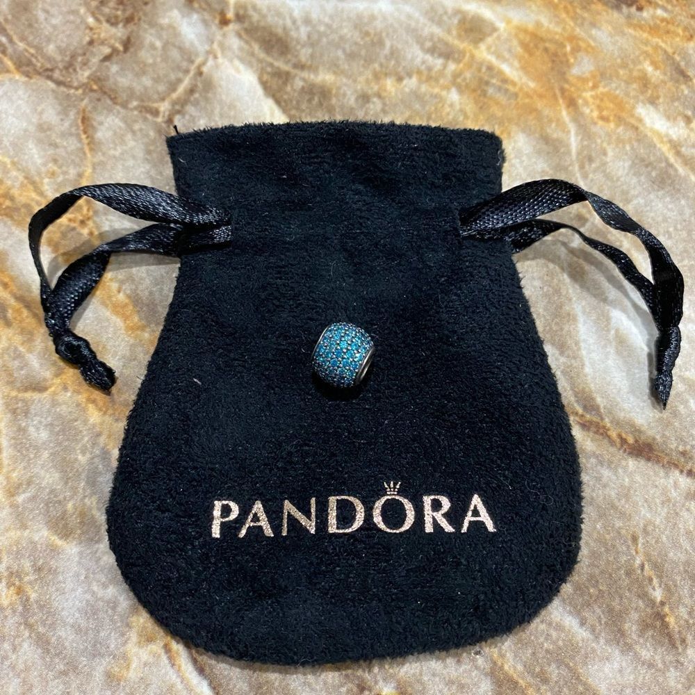 Teal Pave Ball Pandora Charm